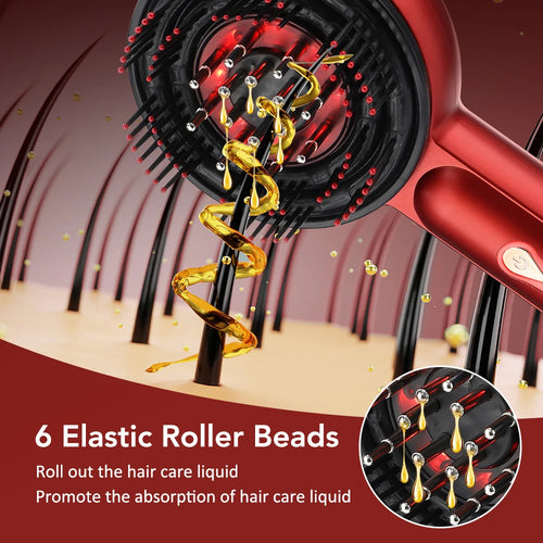 Electric Scalp Massager Comb Hair Growth Therapy Micro-Current Red & Blue Light Anti-Hair Loss Treatment Oil Applicator